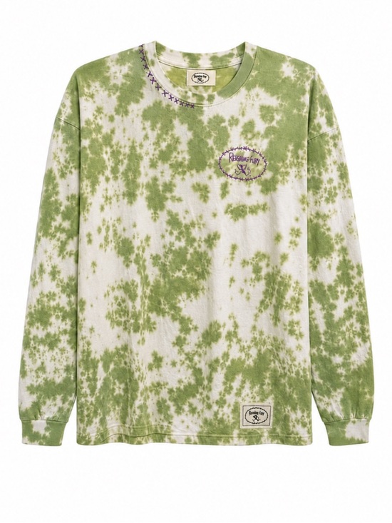 Reigning Fury Other - NWT! Reigning Fury Tie Dye Long Sleeve Tee USA Made Green Cream Size XL